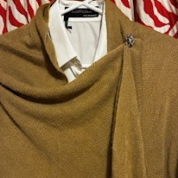 Cozy Tan Wrap by Rikka, one size, wear as a wrap, shawl, oversized scarf,stylish - Picture 5 of 7